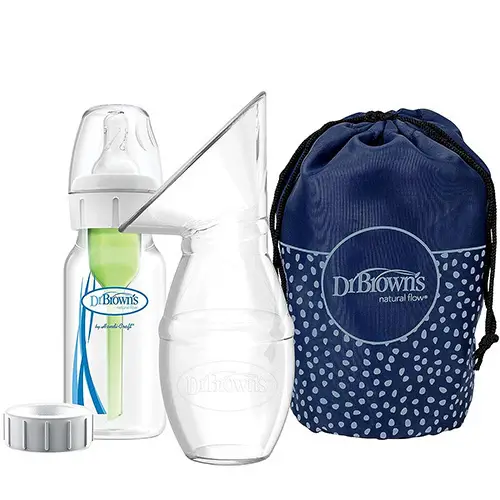 شیردوش دستی سیلیکونی Dr Browns با شیشه شیر آنتی کولیک | فیلیپس اونت