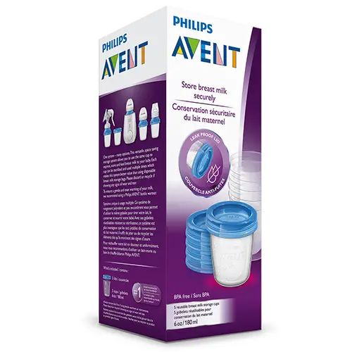 ظرف نگهداری شیر مادر 5 عددی philips avent | فیلیپس اونت