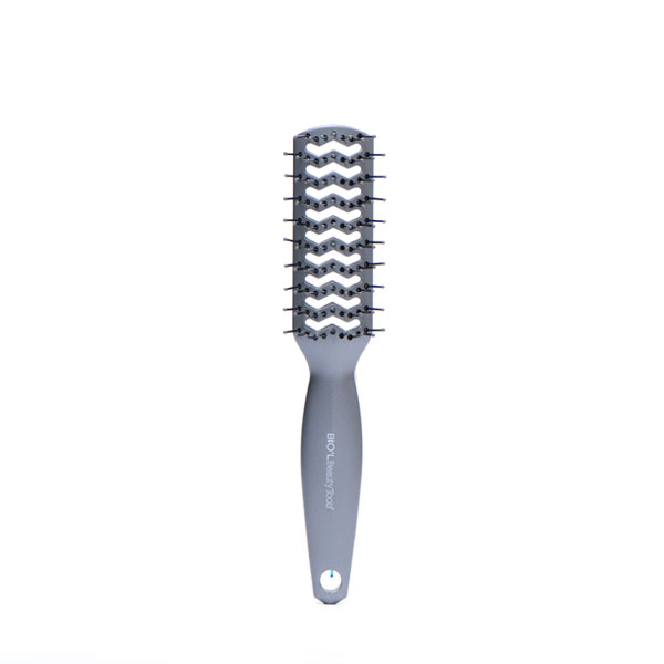 برس مو آی استایل بیول بیوتی تولز مستطیل کوچک تونل دار با سوزن های پلاستیکی PA66 آنتی استاتیک خاکستری  | بیول