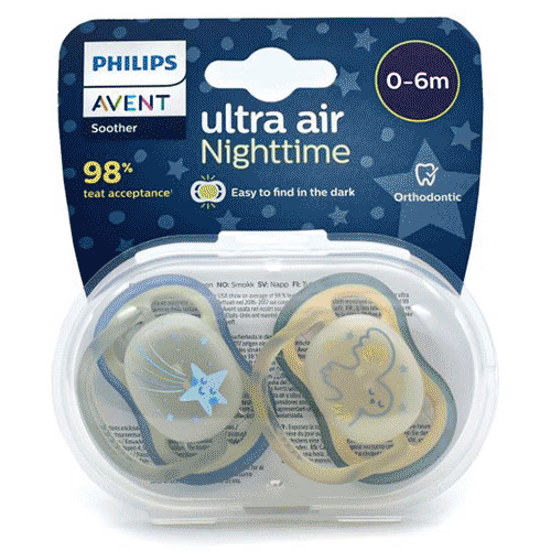 پستانک نوزادی philips avent شب تاب (2رنگ) | فیلیپس اونت