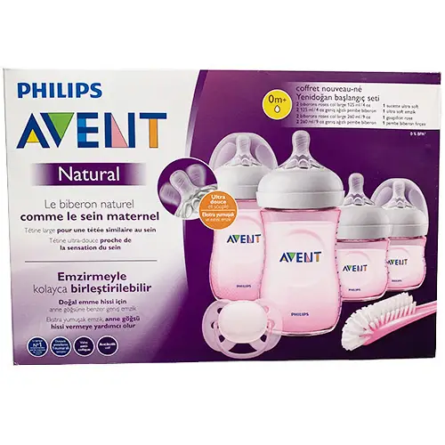 مجموعه شیشه شیر پستانک فیلیپس اونت (صورتی) | فیلیپس اونت