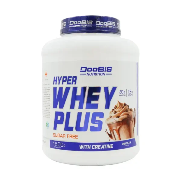 پودر پروتئین وی شکلاتی هایپر وی پلاس با کراتین دوبیس 1500 گرمی