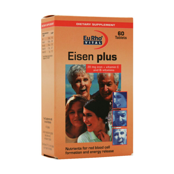 قرص ایزن پلاس یوروویتال Eisen plus مناسب درمان کم‌خونی فقر آهن و تقویت سیستم ایمنی