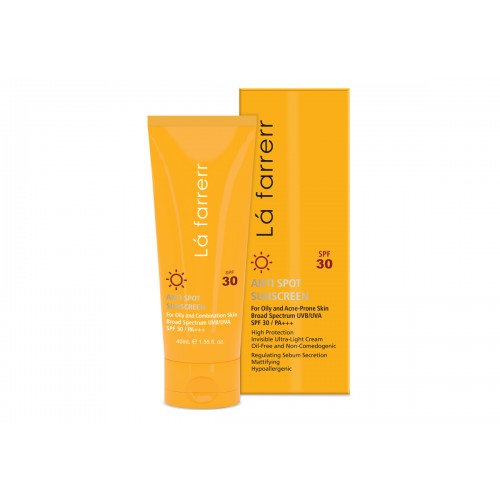 کرم ضد آفتاب بی رنگ مخصوص پوست های چرب و مستعد آکنه SPF30