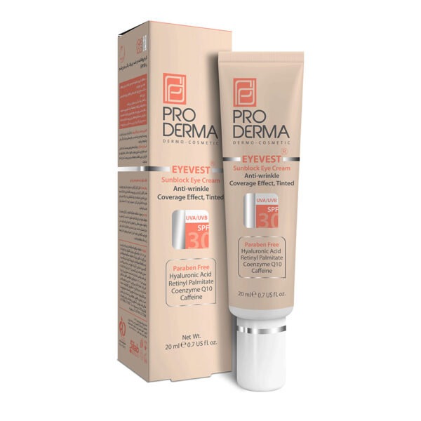 کرم پوشاننده و ضد چروک رنگی دور چشم با SPF30 - Proderma | پرودرما