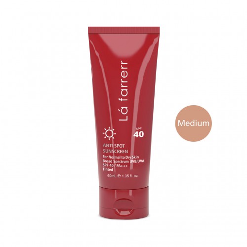 کرم ضد آفتاب و مخصوص پوست های خشک و معمولی رنگ متوسط SPF40