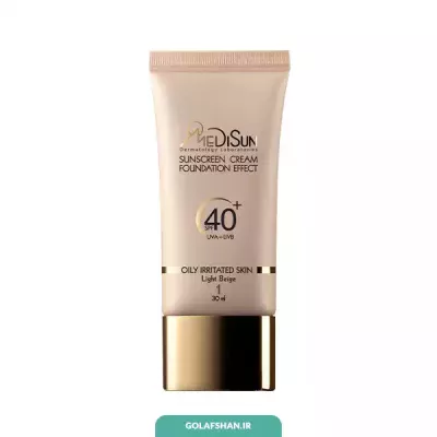خرید کرم ضد آفتاب کرم پودری مدیسان SPF40 ( مناسب پوست چرب)