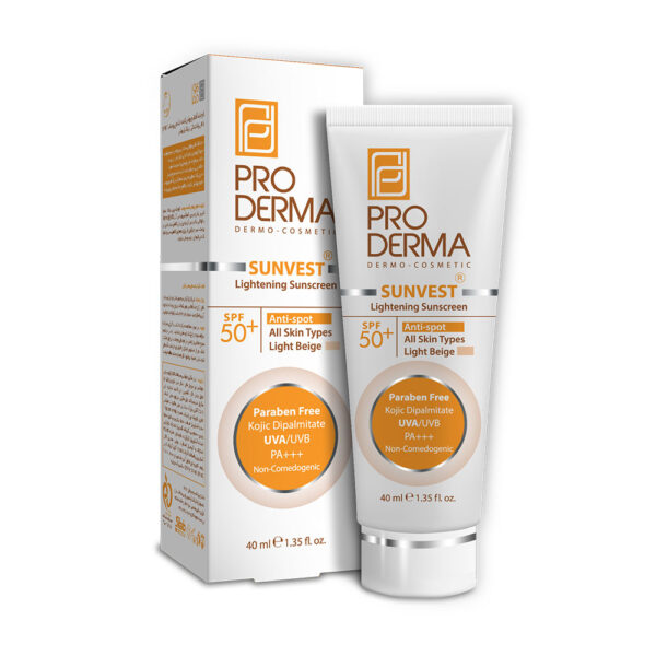 کرم ضد آفتاب و روشن کننده لک های پوست با SPF50+ - Proderma | پرودرما