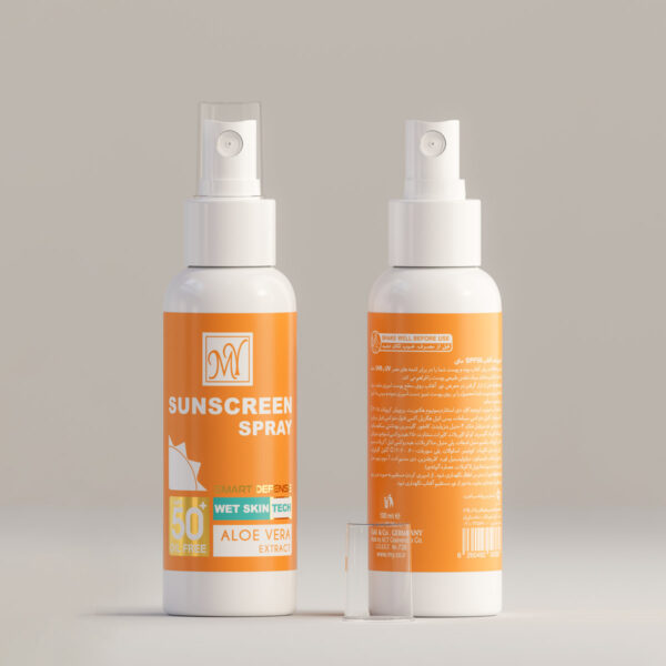 اسپری ضد آفتاب مای SPF50 حجم ۱۰۰ میلی لیتر فاقد چربی مناسب انواع پوست