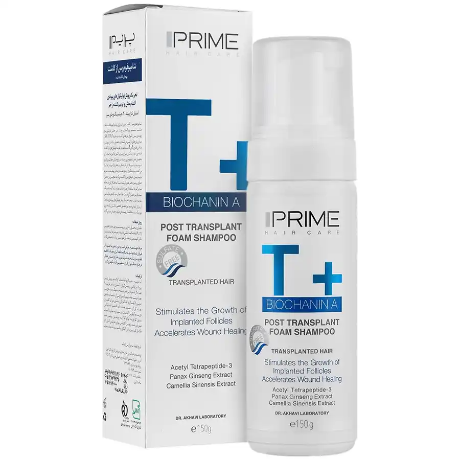 شامپو فوم پس از کاشت مو +T پرایم شامپو فوم پس از کاشت مو +T پرایم