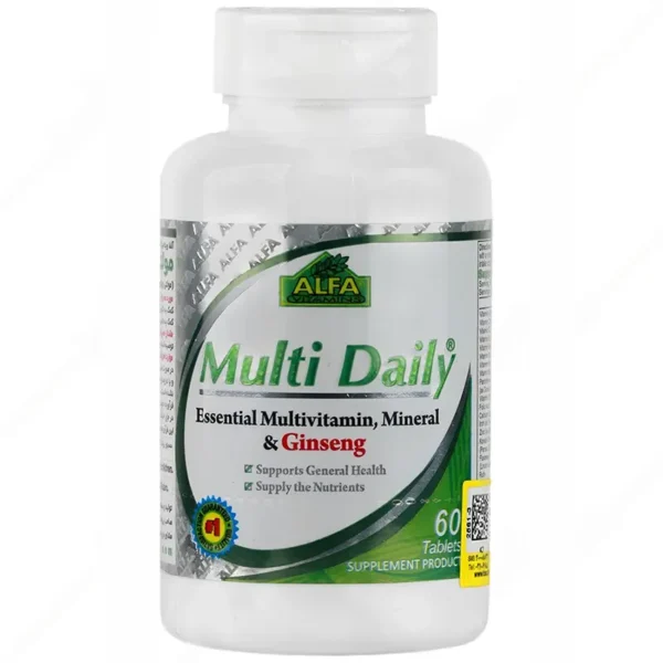 قرص مولتی دیلی آلفا ویتامینز Multi Daily برای تامین ویتامین‌ها و تقویت سلامت عمومی بدن