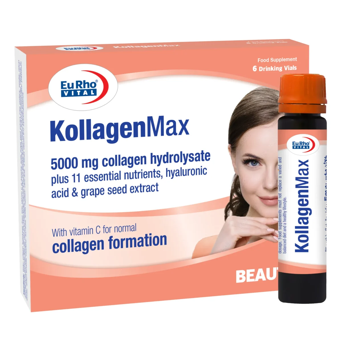 ویال خوراکی کلاژن مکس یوروویتال 6 عددی