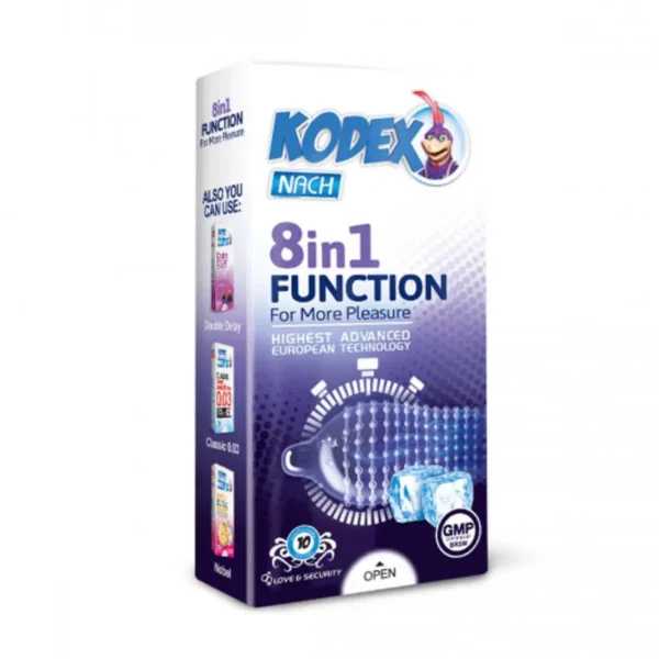 کاندوم ناچ کدکس مدل 8IN1 FUNCTION بسته 10 عددی