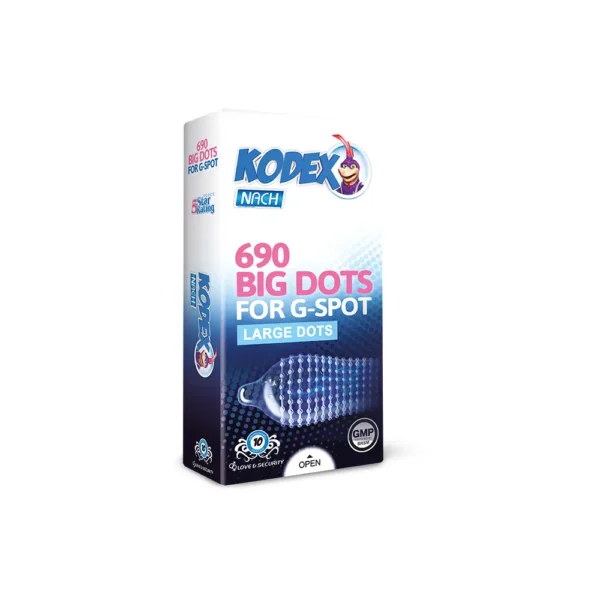 کاندوم ناچ کدکس مدل BIG DOTS 690 بسته 10 عددی